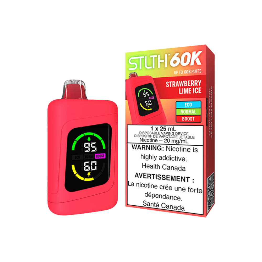 STLTH 60K Puffs - Strawberry Lime Ice Rechargeable Disposable Vape 20Mg