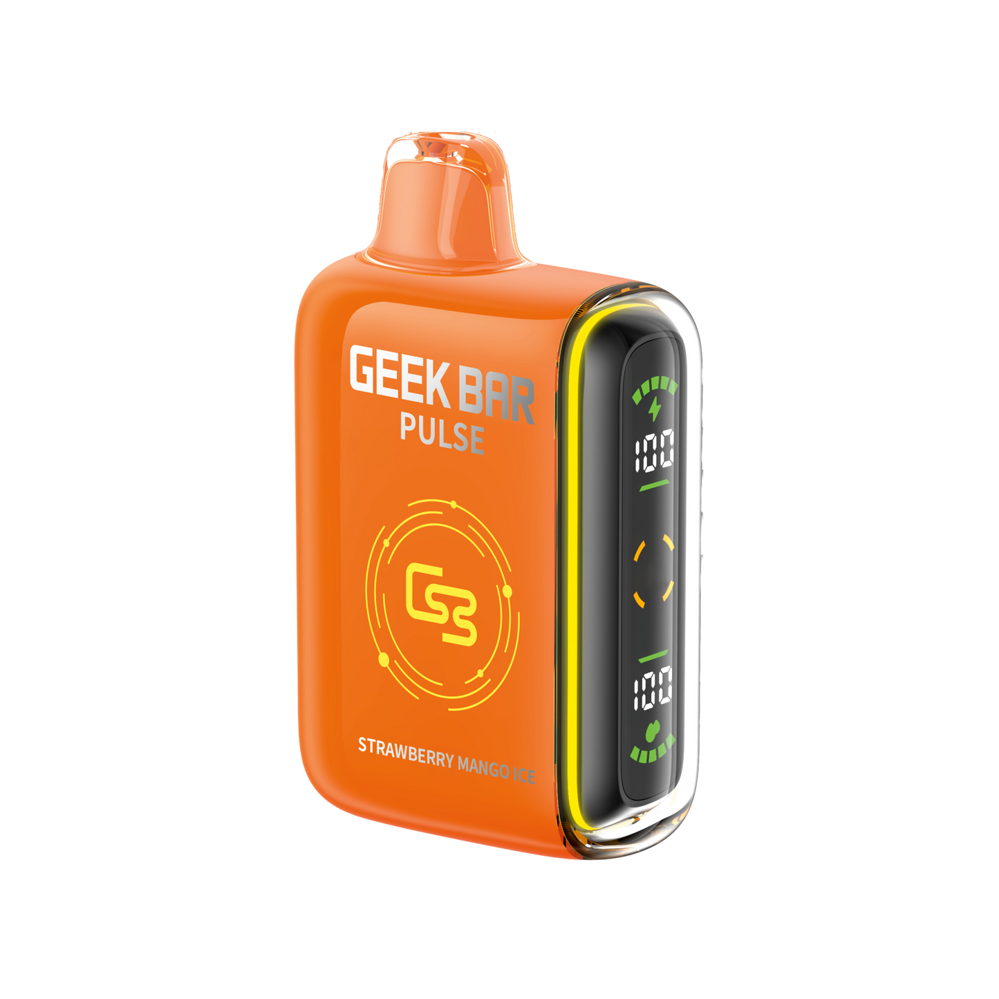 Geek Bar Pluse 9K 9000 Puffs Fraise Mangue Glace Puissance Réglable Rechargeable Jetable 20Mg