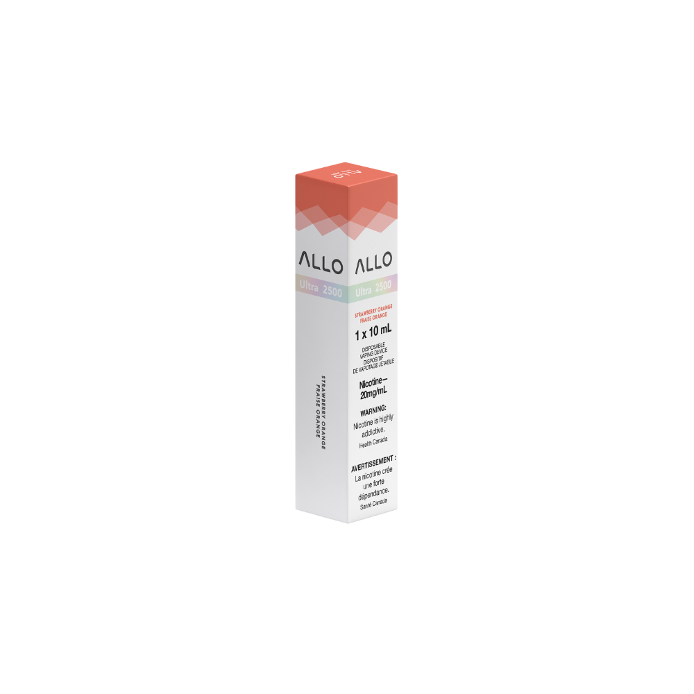 Allo Ultra 2500 Puffs Strawberry Orange Rechargeable Disposable Vape 20Mg