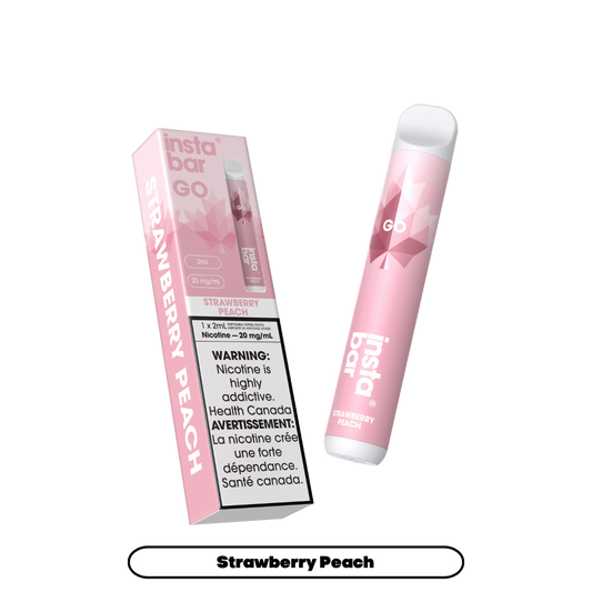 Insta Bar Go 1200 bouffées - Vape jetable Fraise Pêche 20Mg