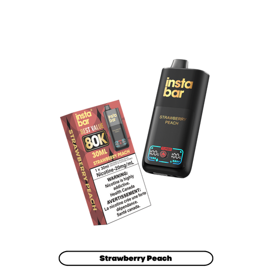 Insta Bar 80K Puffs - Strawberry Peach Rechargeable Disposable Vape 20Mg