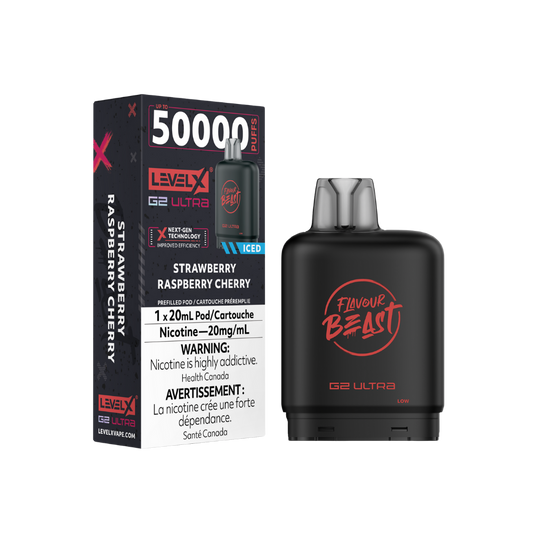 Flavour Beast Level X G2 Ultra 50K (Prefilled Pods) -  Strawberry Raspberry Cherry