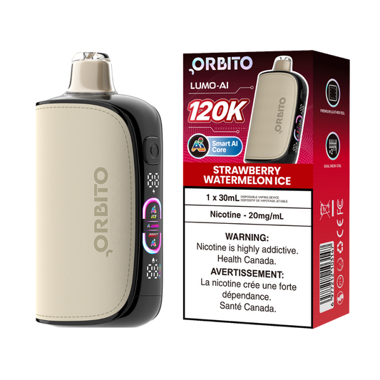Orbito Lumo AI 120k bouffées Fraise Pastèque Glacée Vape jetable rechargeable 20 mg