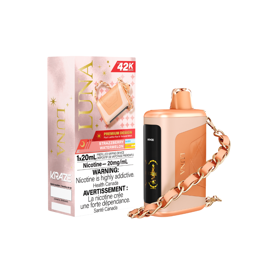 Kraze Luna 42K Puffs Strazzberrry Watermelon Rechargeable Disposable Vape 20Mg
