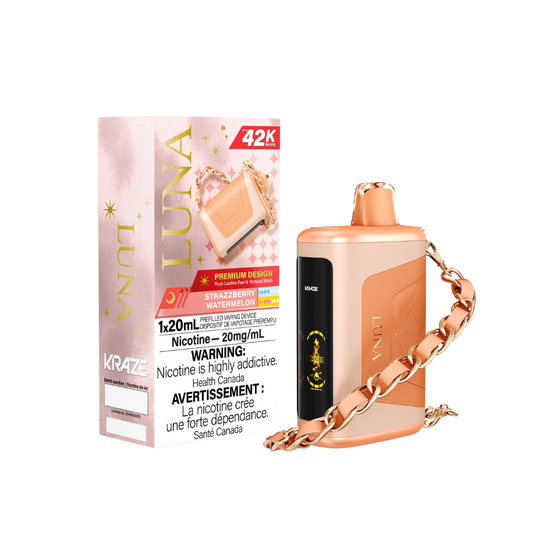 Kraze Luna 42K Puffs Strazzberrry Watermelon Rechargeable Disposable Vape 20Mg
