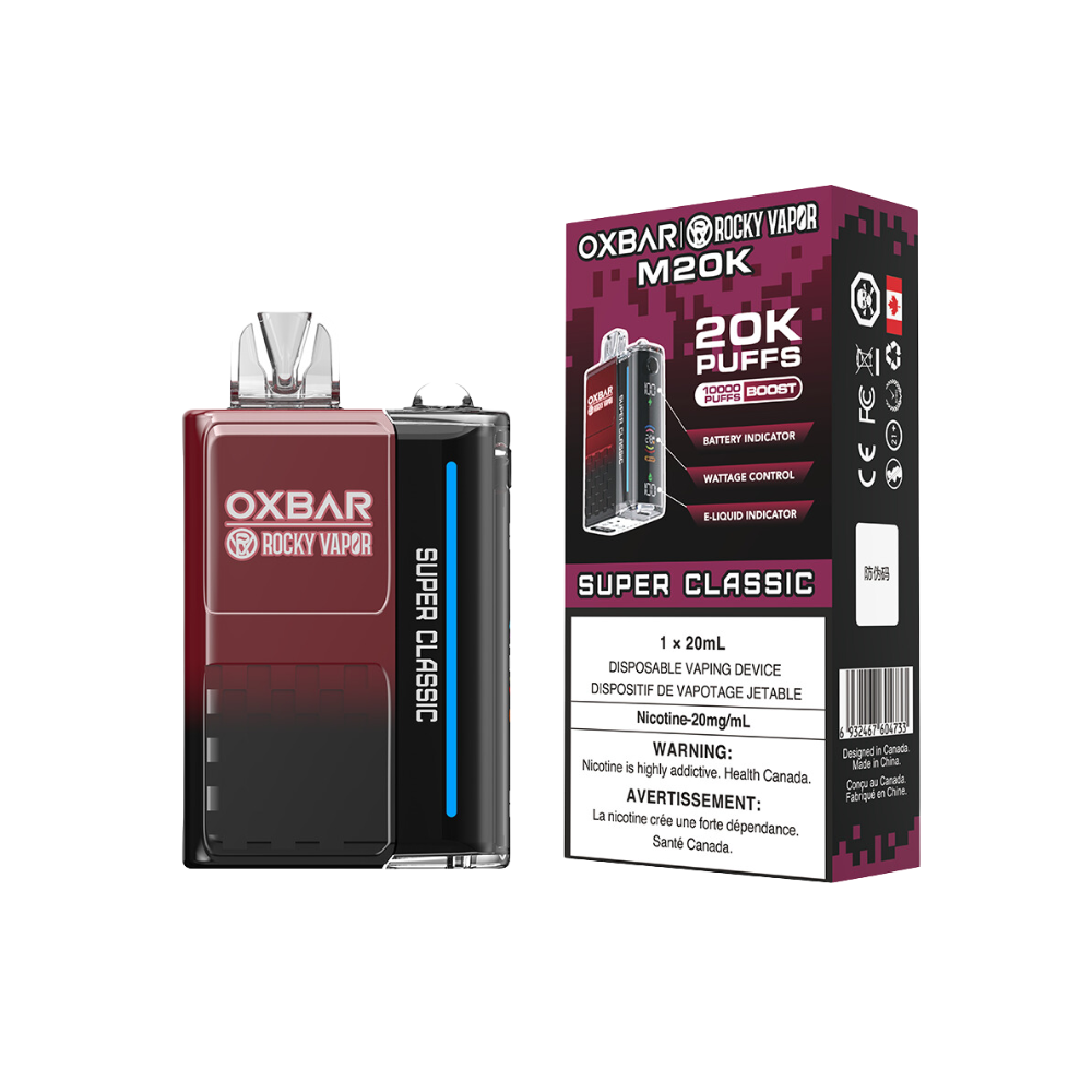 Oxbar Rocky Vapor M20K 20K Puffs Super Classic Adjustable Wattage Rechargeable Disposable Vape 20Mg