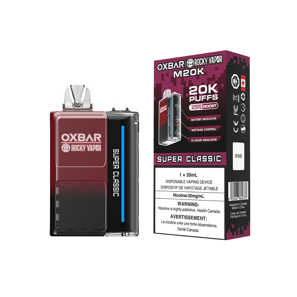 Oxbar Rocky Vapor M20K 20K Puffs Super Classic Adjustable Wattage Rechargeable Disposable Vape 20Mg