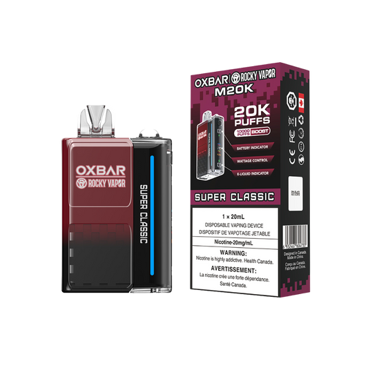 Oxbar Rocky Vapor M20K 20K Puffs Super Classic Adjustable Wattage Rechargeable Disposable Vape 20Mg