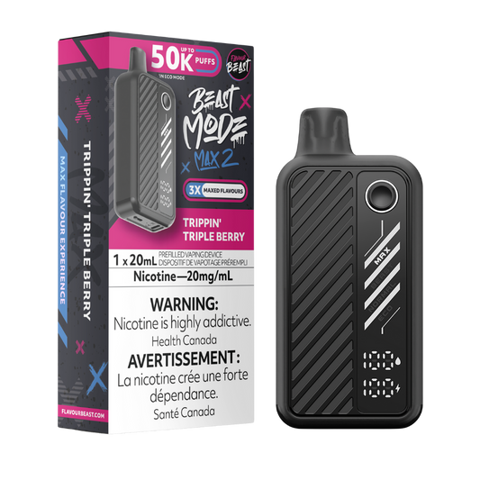Flavour Beast Mode Max 2 50K bouffées Triple baie en folie Vape jetable rechargeable 20Mg