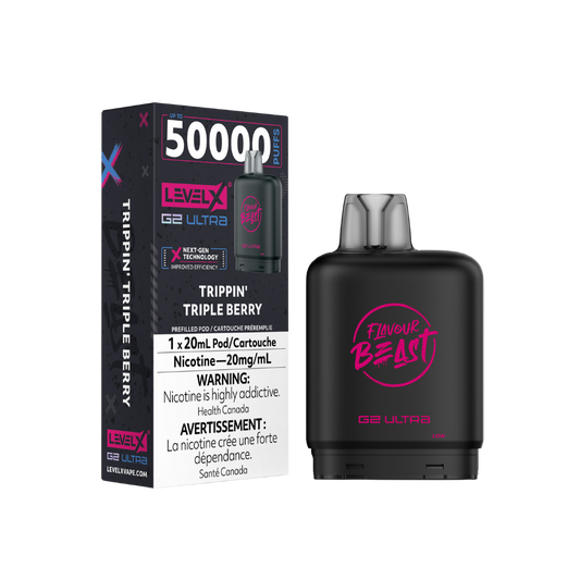 Flavour Beast Level X G2 Ultra 50K (Prefilled Pods) -  Trippin' Triple Berry
