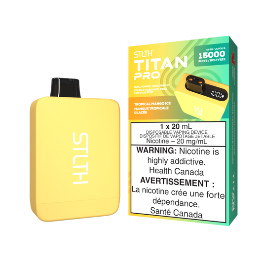 STLTH Titan Pro 15K bouffées Mangue Tropicale Glacée Vape jetable rechargeable 20Mg
