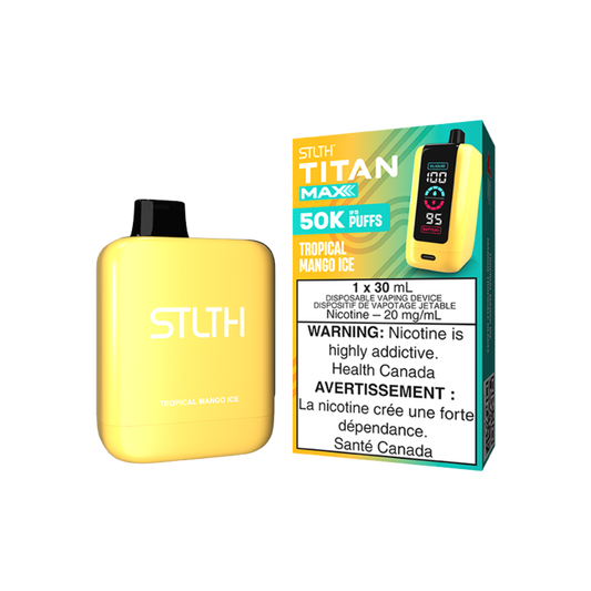 STLTH Titan Max 50K bouffées Vape jetable rechargeable - Glace tropicale à la mangue 20 mg