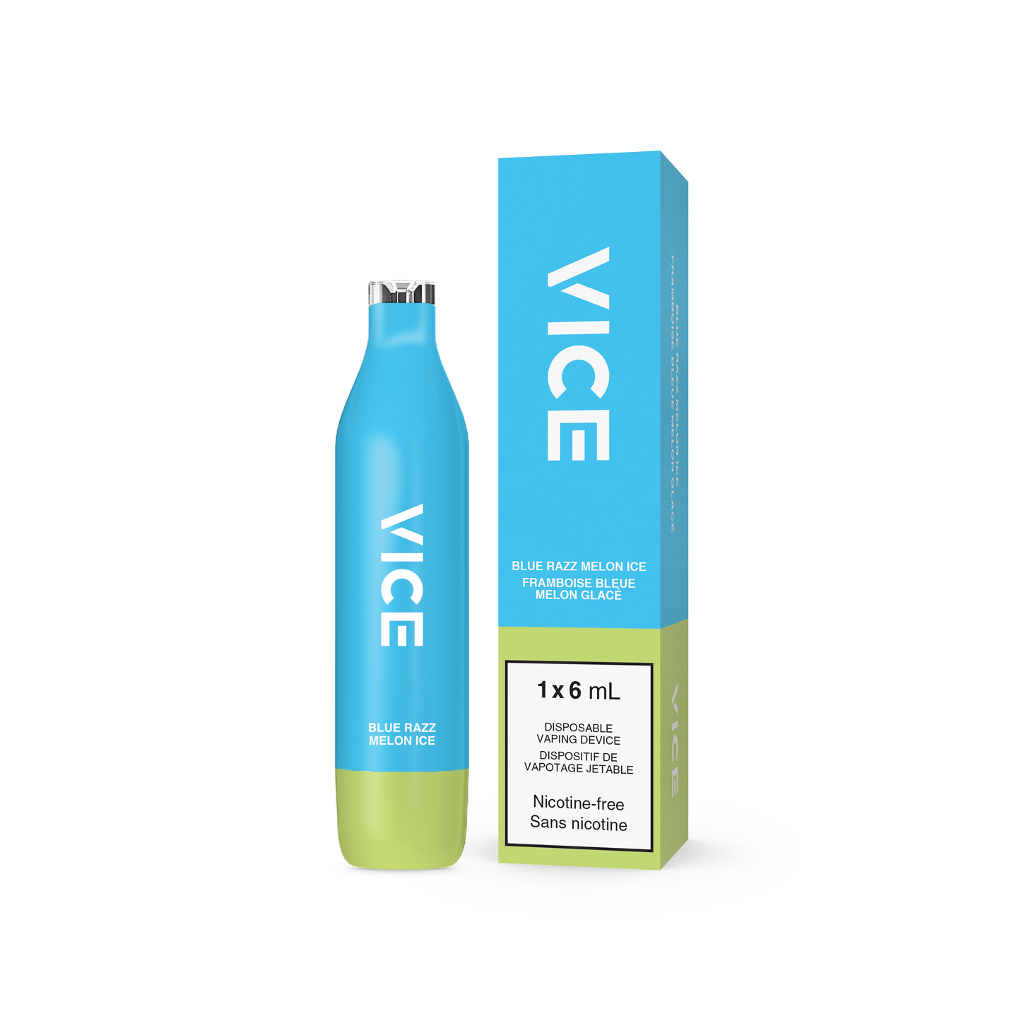 Vice Blue Razz Melon Ice Rechargeable Disposable Vape Nicotine Free