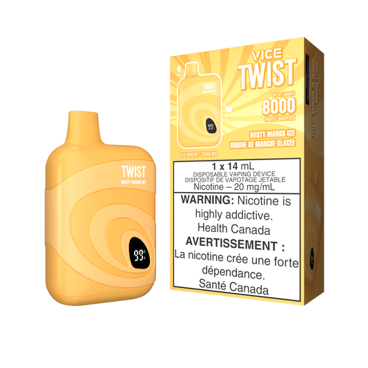 Vice Twist 8K Puffs Misty Mango Ice Rechargeable Disposable Vape 20Mg