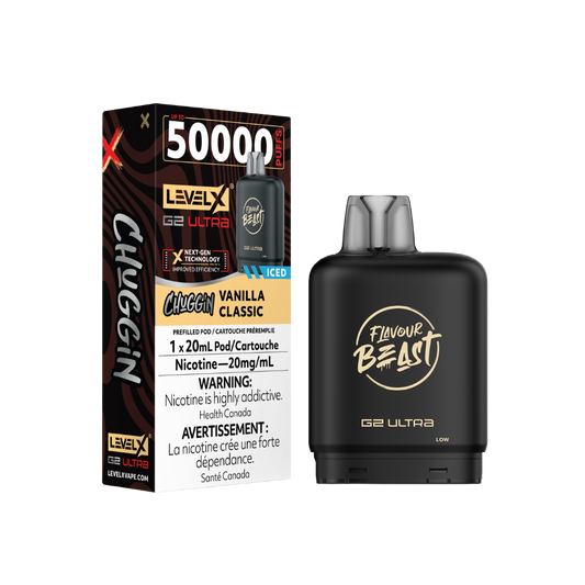 Flavour Beast Level X G2 Ultra 50K (Prefilled Pods) -  Vanilla Classic Iced
