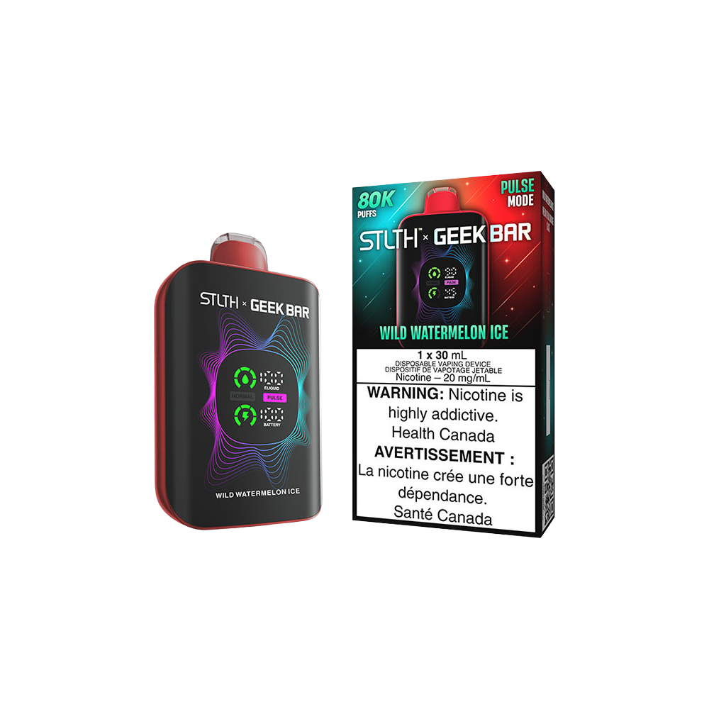 Stlth X Geek Bar - Wild Watermelon Ice Rechargeable Disposable Vape 20Mg