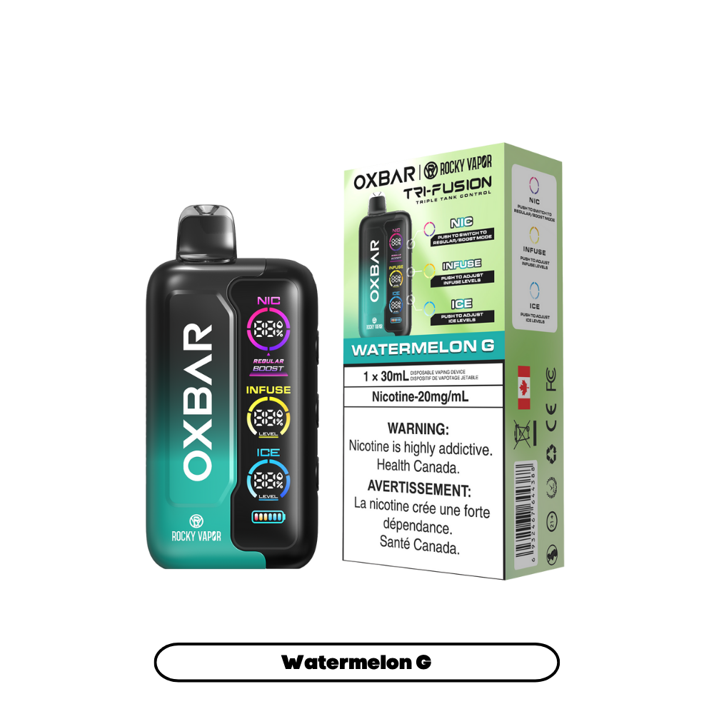 Oxbar Rocky Vapor Tri Fusion 70K Puffs - Watermelon G Rechargeable Disposable Vape 20Mg