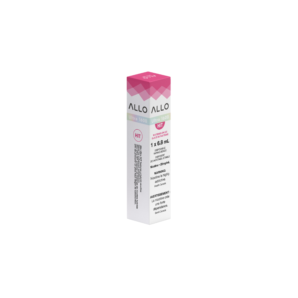 Allo Ultra 1600 Puffs Watermelon Ice Rechargeable Disposable Vape 20Mg