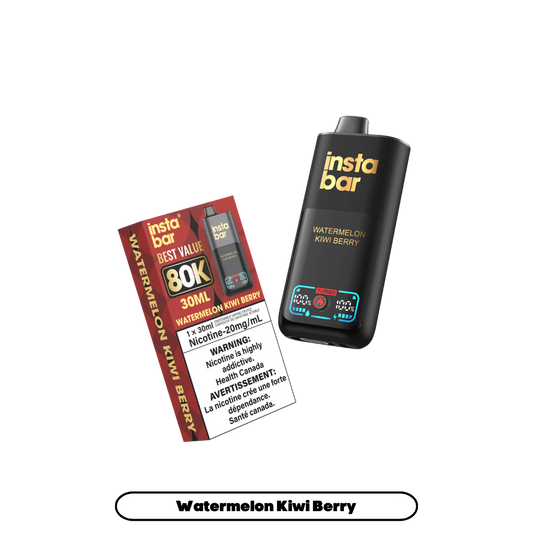 Insta Bar 80K Puffs - Watermelon Kiwi Berry Rechargeable Disposable Vape 20Mg