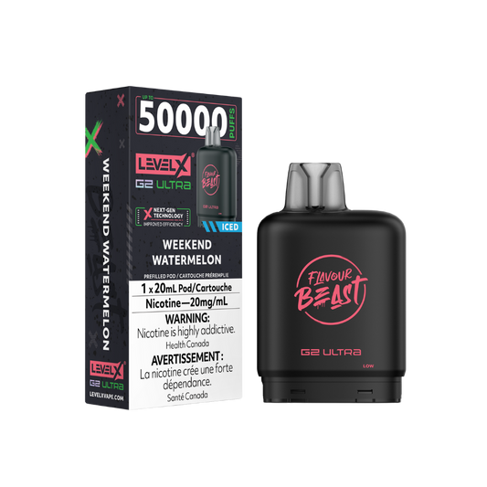 Flavour Beast Level X G2 Ultra 50K (Prefilled Pods) -  Weekend Watermelon Iced