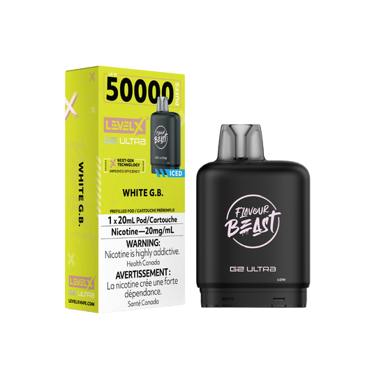 Flavour Beast Level X G2 Ultra 50K (Prefilled Pods) - White G.B. Iced