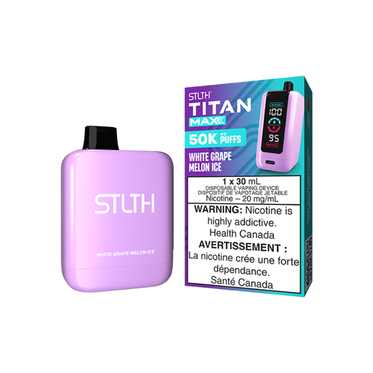 STLTH Titan Max 50K bouffées Vape jetable rechargeable - Glace au raisin blanc et au melon 20 mg