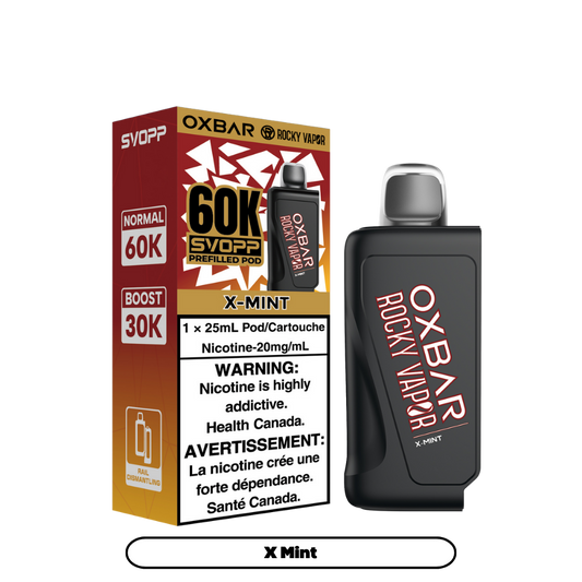 Svopp Oxbar Rocky Vapor 60K bouffées (Pods préremplis) - X - Menthe
