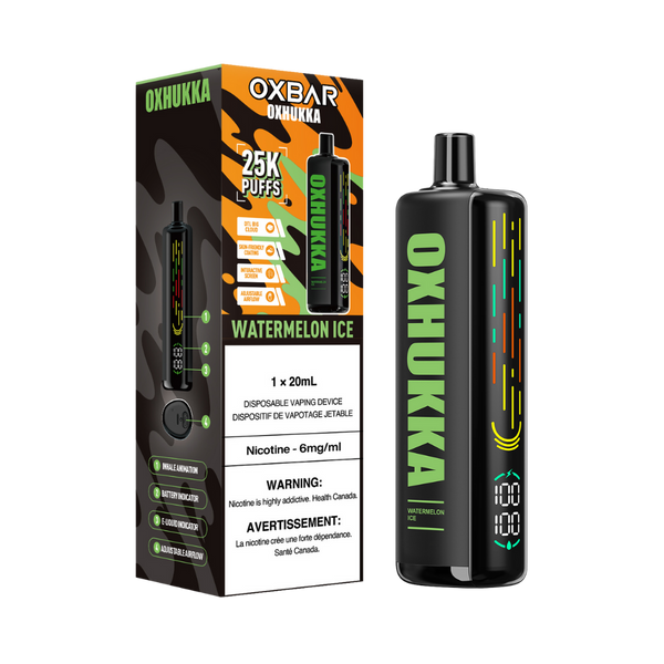 Oxbar Oxhukka 25K Puffs Watermelon Ice Rechargeable Disposable